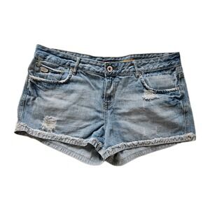 Y2K Chip & Pepper Denim Frayed Cuff Distressed Light Wash Cloverdale Shorts 15
